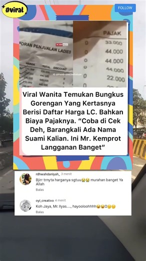 Bungkus Gorengan isi Daftar Harga LC #beritaviral