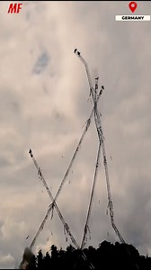 4.6K views · 59 reactions | Controlled Demolition Of 130 Meter High Masts! Controlled demolition takes place on these 130 metre-tall lattice masts, causing them to crash into each other and collapse together before landing on the ground in Wachenbrunn, Germany. #demolition #explosion #skyscraper #highway #extreme #viral #shorts #reels | MonthlyFails | Facebook