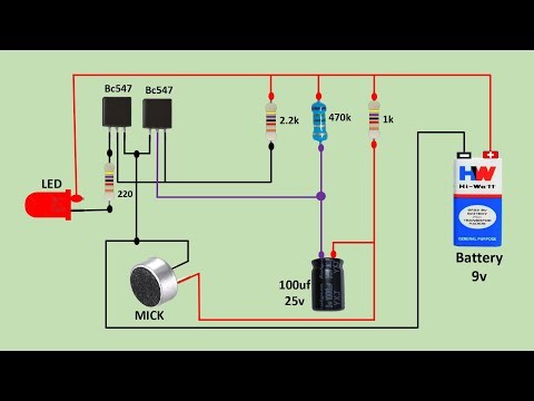 How To Make Clap Switch Circuit / Clap Switch Circuit Diagram / Sound Activated LED /School Project