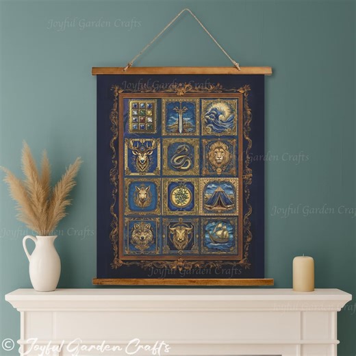 12 Tribes of Israel Tapestry Judaica Wall Hanging With Tribal Symbols - Etsy