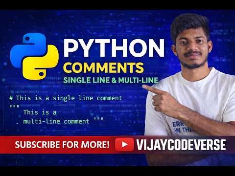 "Python comments explained | Single Line & Multi Line Comments (English + Telugu)"