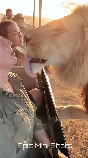 The Lion Licked Her Face… Nobody Moved 😳🦁