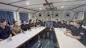 TS Jack Petchey cadets with their awards providing the captain with their voyage feedback. | Sea Cadets Offshore