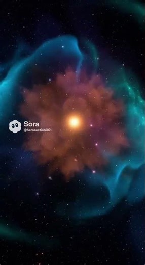 A supernova exploding in time-lapse pulling the camera backward #ai #explore #fyp #supernova #camera