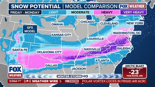❄️MAJOR WINTER STORM: There's high confidence that a powerful storm across the South will impact more than two dozen states with dangerous ice and snow. At least 176 million Americans to see snow. Details: https://www.foxweather.com/weather-news/potential-major-winter-storm-brewing-across-south-from-texas-southeast-coast-late-week | FOX Weather