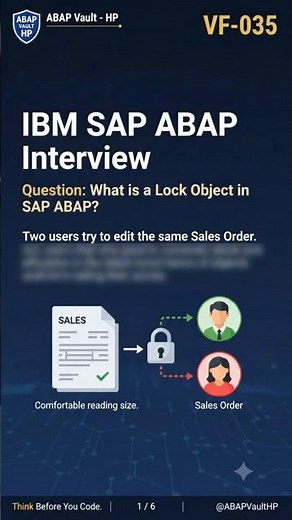 IBM SAP ABAP Interview Scenario Q #035: What is a Lock Object in SAP ABAP, and why is it important?
