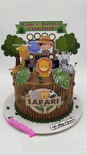 Custom Safari Cake Decorating | Nature-Themed Design | Amber’s Bakeshop