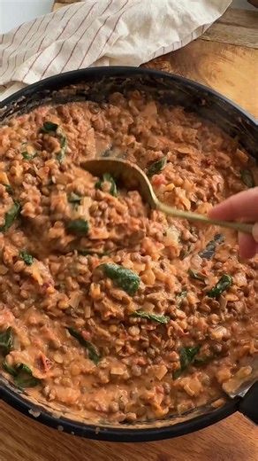 Creamy Tuscan Lentils & Crispy Chicken This is the second recipe in my brand new mini series '3 Ways with Lentils' - Really easy lentil dinners, that I think you're going to love! This is a kind of midweek roast alternative for anyone, like me who isn't quite back in the roast dinner cooking zone yet! You can have the lentils without the chicken and serve it with mash or just some crusty bread and butter... This is a foolproof oven baked crispy chicken, so you're going to want to save this - I d