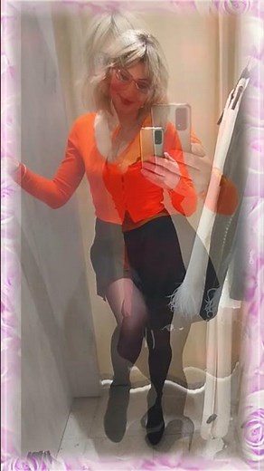 2024.03.21 Trans Personer Oslo Try On Mini Skirt Nylon Garter High heels Aurora Victoria Maxwell 💝