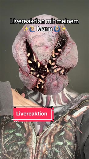 Livereaktion zu Halloween Makeup mit meinem Mann