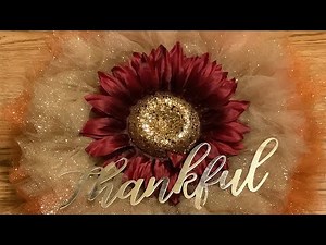 #TulletimeTuesdaywithPebbles Autumn Tulle Wreath #dollartree #Autumn #Tullewreath #diycraftideas