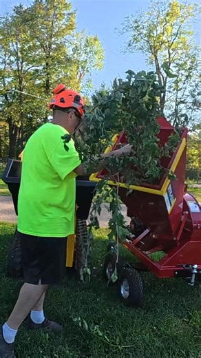 Ever wonder what to do with all that brush piling up in your yard? 👀 This chipper EATS it for breakfast 🍴🌳 Check it out here - https://bit.ly/4h7PEKP | Outdoors with Erik