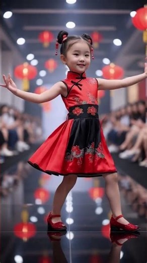 This AI Chinese Kid Walks Like a Pro Model 🎬16 #AIFashion #AIShorts #Runway