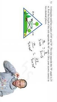 Problems Solving with Non Right Angled Triangle Trigonometry Finding the Side Length Part 1