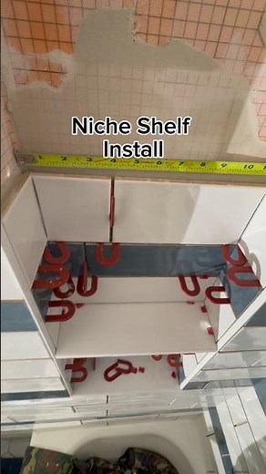 Here’s how we install shelves in a vertical shower niche. #renegadetile