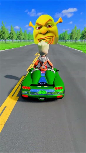 5 Green Cars vs Shrek Mouth 😈|#shorts