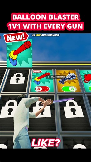 UNLOCK BALLOON BLASTER in 1v1 With EVERY GUN Secrets Fortnite @hivecr8 hivecr8