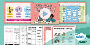 PlanIt Y2 Term 2A W2: Adding -ing to Words Ending with -y Spelling Pack