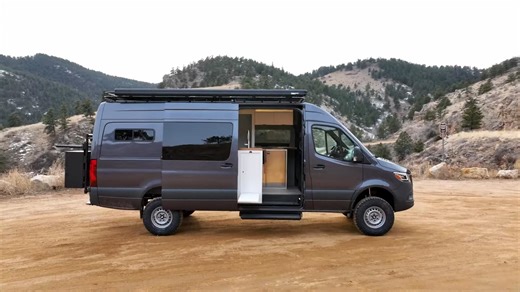 This AWD Sprinter Off-Grid Camper Boasts a Serious Suspension Upgrade and an Elevator Bed