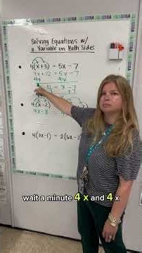 Solving equations with variables on both sides #algebra #equations #solvingequations #iteachalgebra