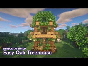 Minecraft: How to build a simple Oak Treehouse (easy)