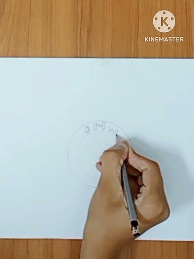 How to draw BMW 3D logo drawing