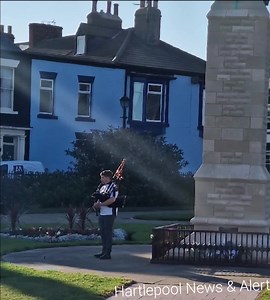 Amazing to see Hartlepool Pipes and Drums in the Redheugh Gardens on the Headland this evening, Chris will be playing each day on the Headland until the 19th September in a sign of Respect and Rememberance of Queen Elizabeth II For times & locations of where Chris will be, please see the Pipes & Drums Facebook Page | Hartlepool News & Alerts