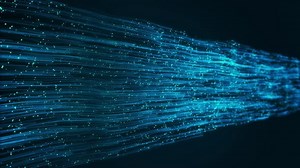 Wave Technology Digital Network Background with Blue Digital Dots Cyberspace and Technology Digital