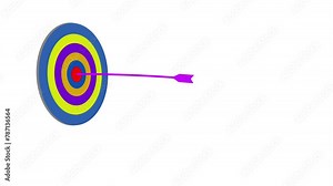 Arrow shooting at the target animation. Animated target with a dart. Concept of marketing, result, goal, win, intention, purpose.