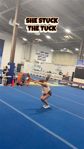 SHE STUCK THE TUCK… #tumblechef #cheer #tumbling #Shorts