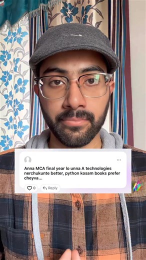 Vamsi Bhavani on Instagram: "Question: Anna MCA final year lo unna a technologies nerchukunte better, python kosam books prefer cheyva..."