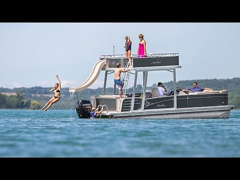 2017 Pontoon Boat AVALON FUNSHIP | Boats with water slides, sundecks, and more