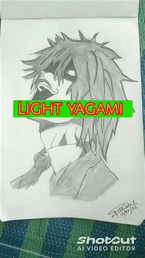 Light yagami drawing 🤯 || death note || anime drawing || glow art #drawing #anime #drawing #shorts