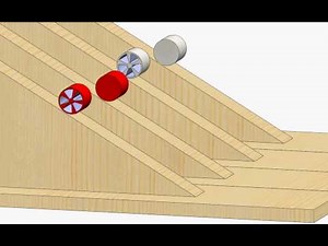 Rollers on a Ramp - Designed in SolidWorks by Ed Howard