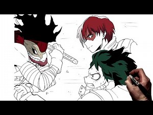 How To Draw Deku and Todoroki vs Stain | Step By Step | My Hero Academia