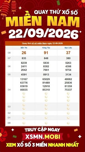 Quay thử XSMN hôm nay 22/9/2026 #quaythuxsmn #quaythumn #quaythumiennam