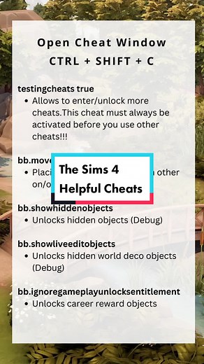 Every Sims 4 builder should know these cheats. A summary of the cheat codes I've shown you over the last few days. #thesims4 #sims4 #sims4tutorial #ts4 #sims4cheats #sims4hacks #simscheats #simstok #sims4tips #sims4tipsandtricks #sims4build #sims4tok