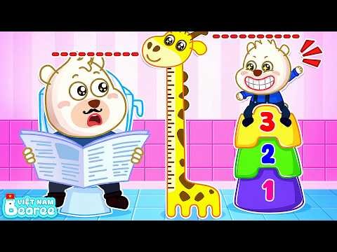 Bearee Xếp 3 Cái Bô Chồng Nhau Cao Hơn Bồn Cầu Của Bố! | An Toàn Vệ Sinh | Hoạt Hình Thiếu Nhi