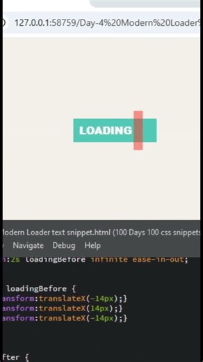 Day-4 Modern Loader text snippet #coding #webdesign #python #frontendcourse