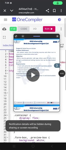 #webdevelopment #internship #javascript #frontenddevelopment #resumebuilder #learningbydoing | Atchaya R