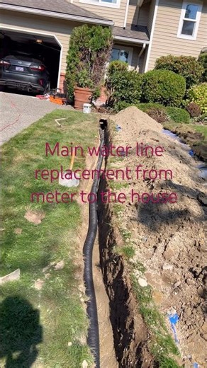 Main waterline replacement from meter to house #MainWaterline #TrenchExcavation #PlumbingExperts