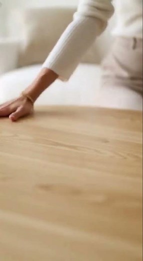 krelontix Modern Round Coffee Table | Natural Oak Wood for Living Room