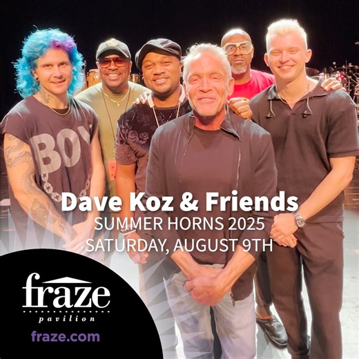 It will be the ultimate summer party this Saturday, August 9th, with Dave Koz & Friends Summer Horns 2025, featuring Marcus Anderson, Jeff Bradshaw, Leo P, and Evan Taylor, plus Marcel Anderson with opening special guest Peter White. Don't miss this show! Details at https://fraze.com/dave-koz-2025/ | Fraze Pavilion