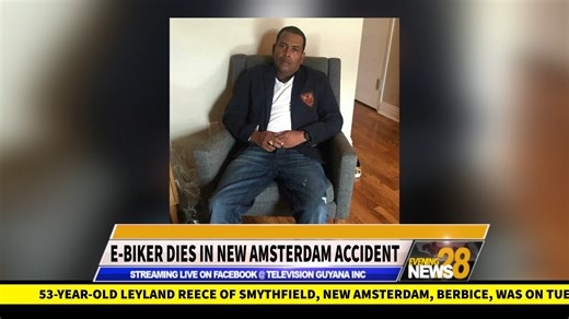 Our Berbice correspondent Andrew Carmichael joins us now to report that an e-bike rider died this morning in an accident in New Amsterdam. Here are the details… | Television Guyana Inc.