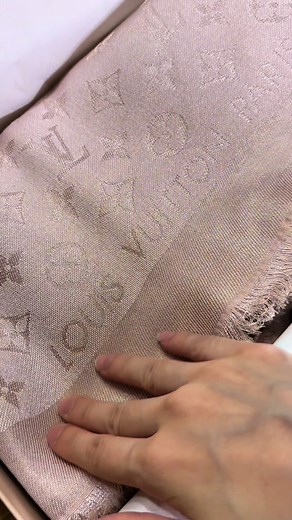 LV Monogram Shine Shawl - Poudre | Elegant and Subtle Designer Scarf
