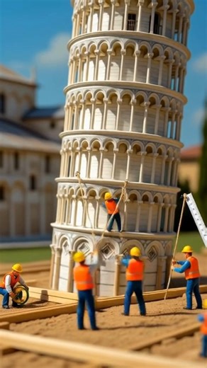 Tiny Workers Fix the World's Famous Landmarks #Shorts