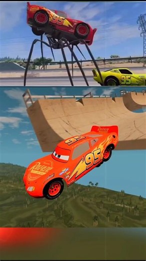Lightning McQueen Jumps from the MEGA Ramp! Can He Escape the GIANT Spider Monster? 😱🔥
