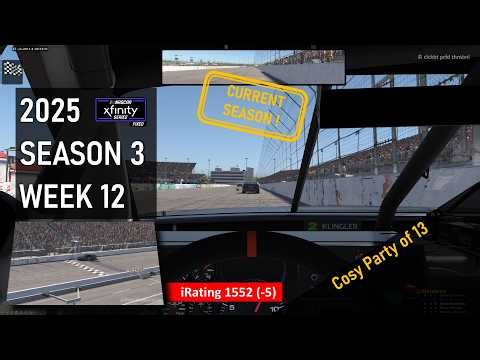 Cosy party of 13 at Gateway NASCAR Xfinity iRacing 2025 Season 3 Week 12