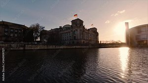 Timelapse of the Reichstag building, seat of the German Parliament (Deutscher Bundestag) in Berlin, Germany