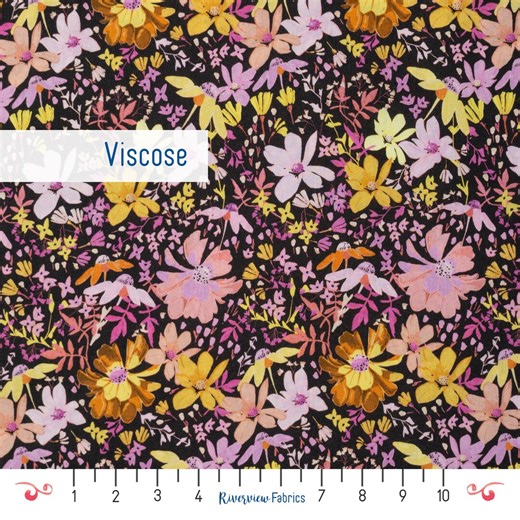 Floral Fabric by the Yard: 100% Viscose - Etsy